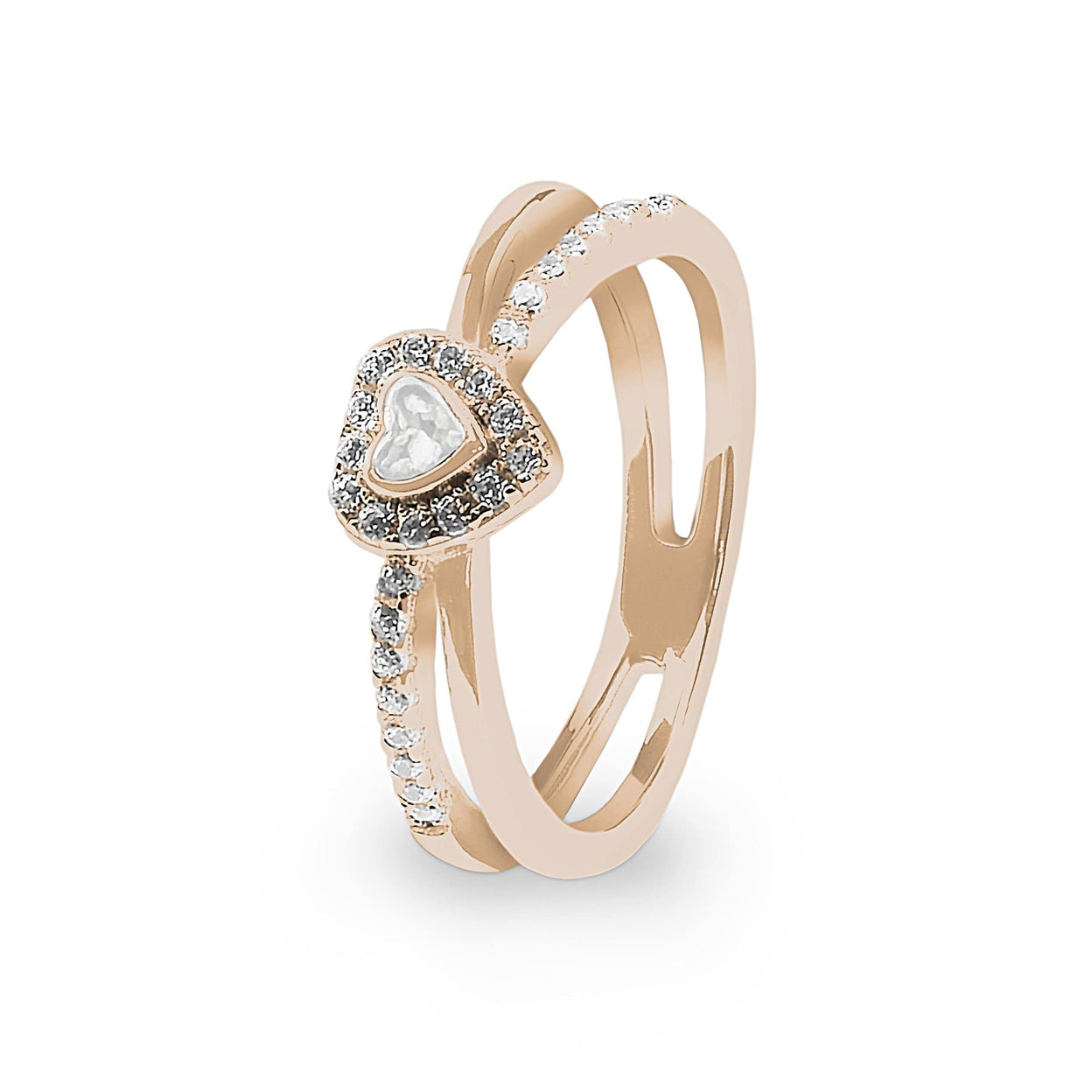 Load image into Gallery viewer, EverWith™ Ladies Sweetheart Memorial Ashes Ring with Swarovski Crystals - EverWith Memorial Jewellery - Trade