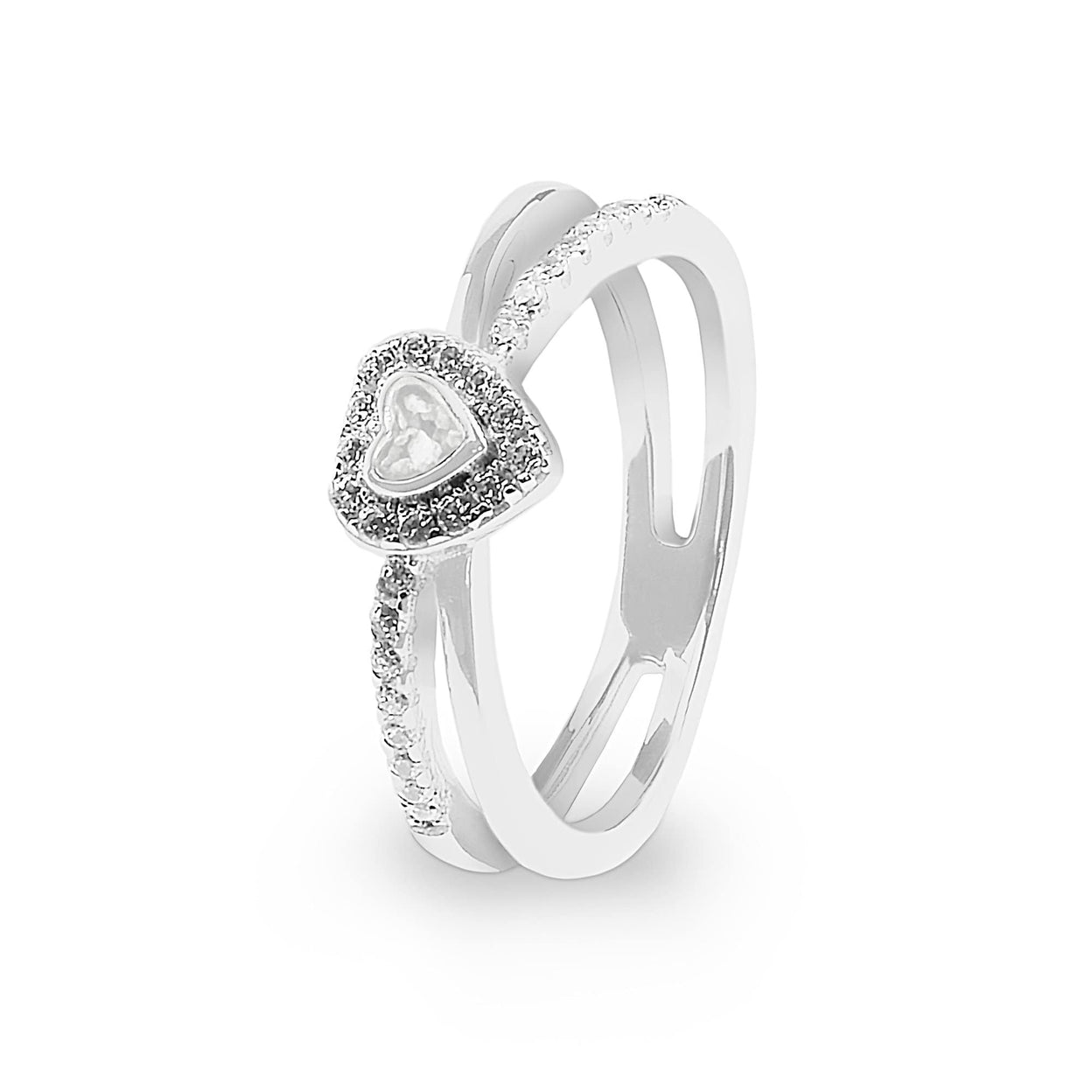 Load image into Gallery viewer, EverWith™ Ladies Sweetheart Memorial Ashes Ring with Swarovski Crystals - EverWith Memorial Jewellery - Trade