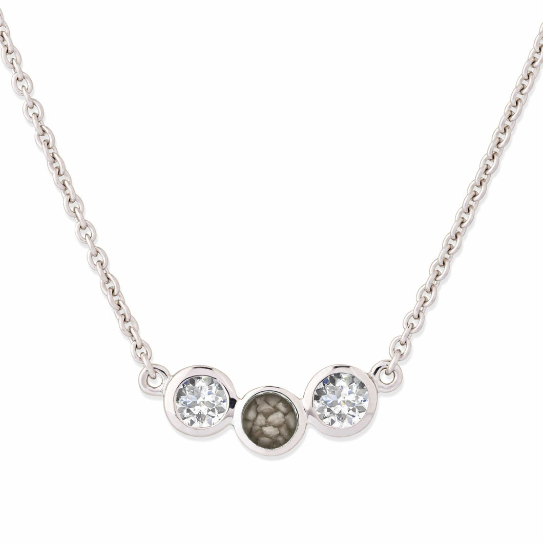 EverWith Ladies Three Of Us Memorial Ashes Necklace - EverWith Memorial Jewellery - Trade