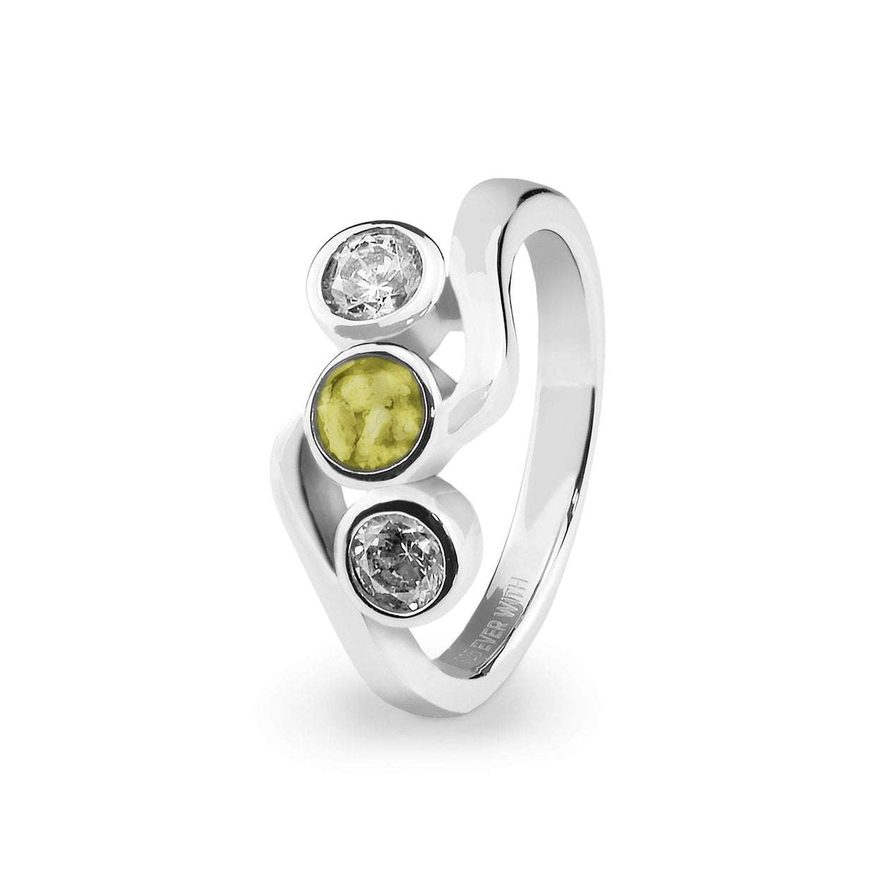 Load image into Gallery viewer, EverWith™ Ladies Three Of Us Memorial Ashes Ring with Swarovski Crystals - EverWith Memorial Jewellery - Trade