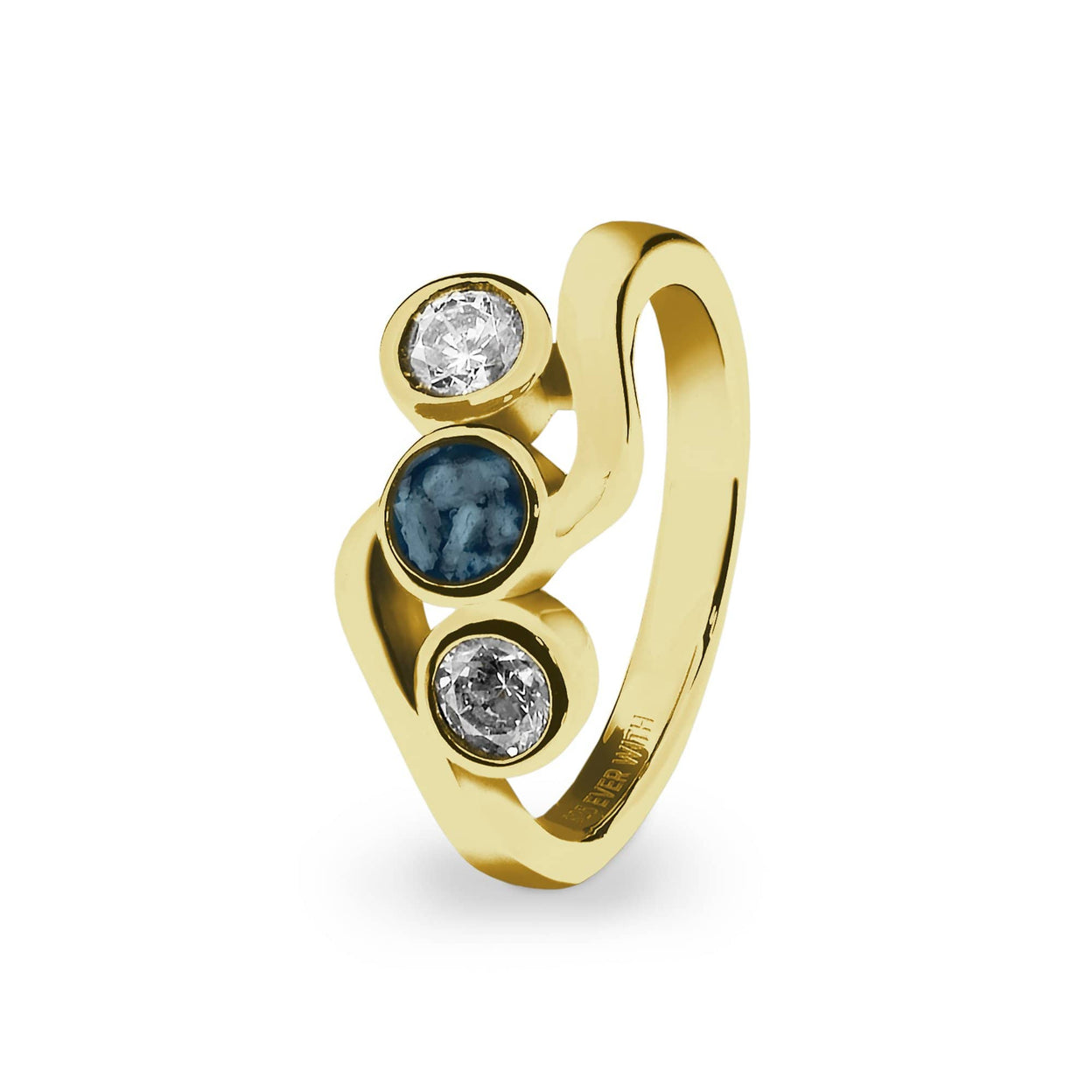 Load image into Gallery viewer, EverWith™ Ladies Three Of Us Memorial Ashes Ring with Swarovski Crystals - EverWith Memorial Jewellery - Trade