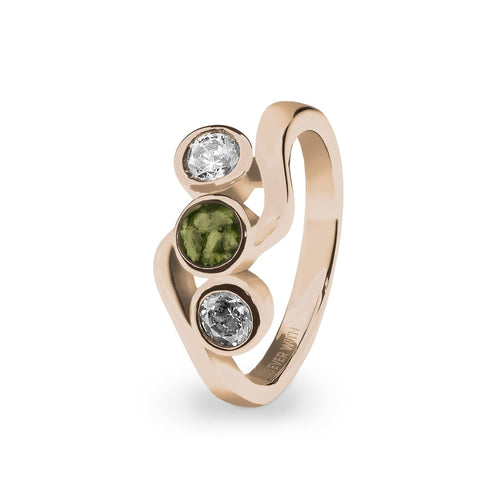 EverWith™ Ladies Three Of Us Memorial Ashes Ring with Swarovski Crystals - EverWith Memorial Jewellery - Trade