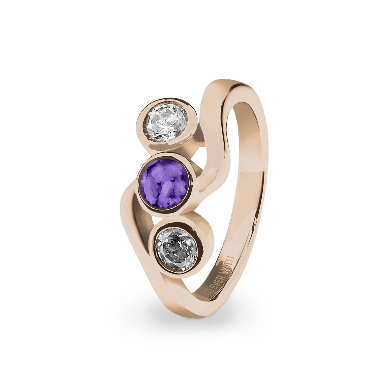 Load image into Gallery viewer, EverWith™ Ladies Three Of Us Memorial Ashes Ring with Swarovski Crystals - EverWith Memorial Jewellery - Trade