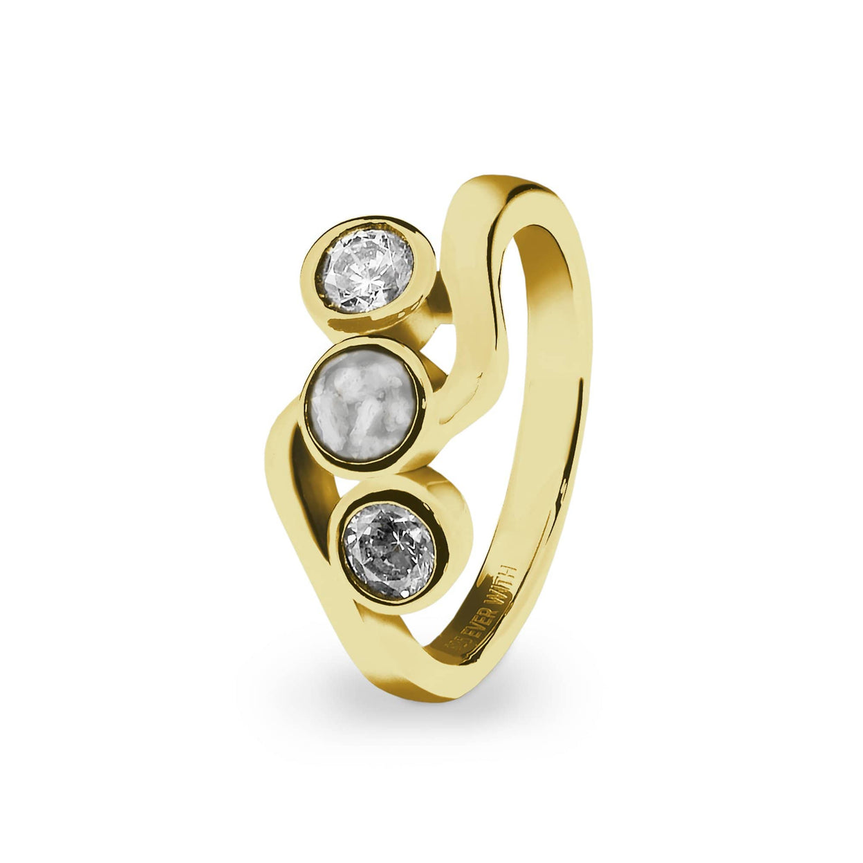 Load image into Gallery viewer, EverWith™ Ladies Three Of Us Memorial Ashes Ring with Swarovski Crystals - EverWith Memorial Jewellery - Trade