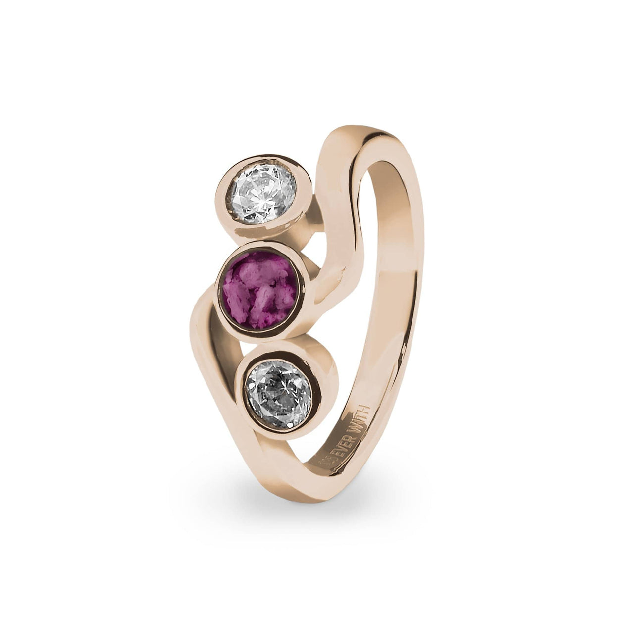 Load image into Gallery viewer, EverWith™ Ladies Three Of Us Memorial Ashes Ring with Swarovski Crystals - EverWith Memorial Jewellery - Trade