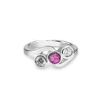 EverWith™ Ladies Three Of Us Memorial Ashes Ring with Swarovski Crystals - EverWith Memorial Jewellery - Trade