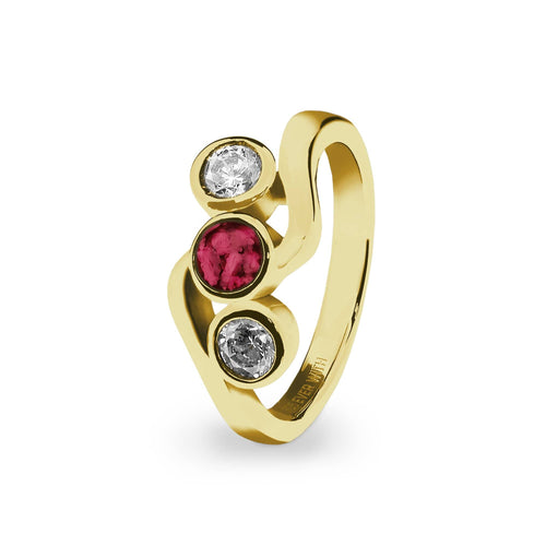 EverWith™ Ladies Three Of Us Memorial Ashes Ring with Swarovski Crystals - EverWith Memorial Jewellery - Trade