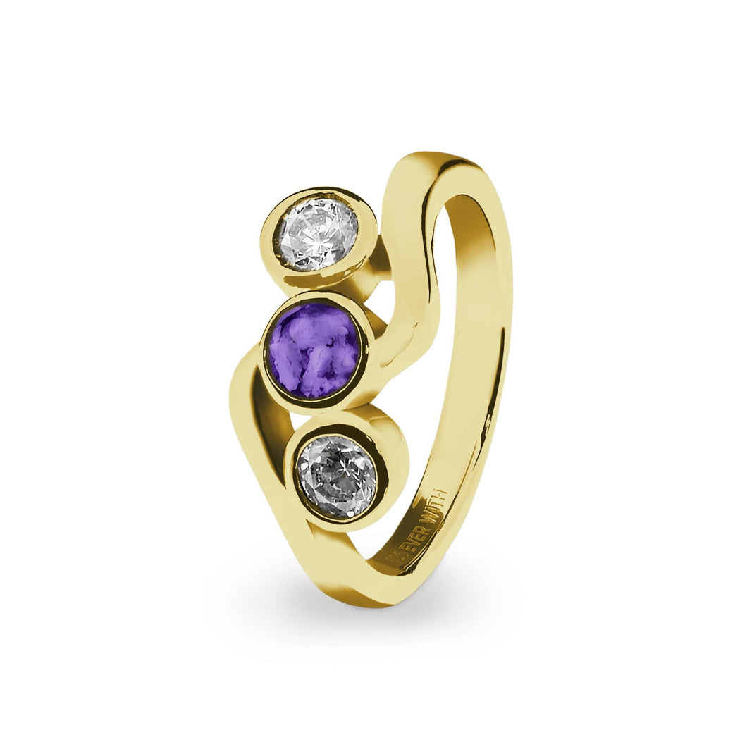 EverWith™ Ladies Three Of Us Memorial Ashes Ring with Swarovski Crystals - EverWith Memorial Jewellery - Trade