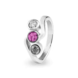 EverWith™ Ladies Three Of Us Memorial Ashes Ring with Swarovski Crystals - EverWith Memorial Jewellery - Trade