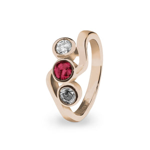 EverWith™ Ladies Three Of Us Memorial Ashes Ring with Swarovski Crystals - EverWith Memorial Jewellery - Trade