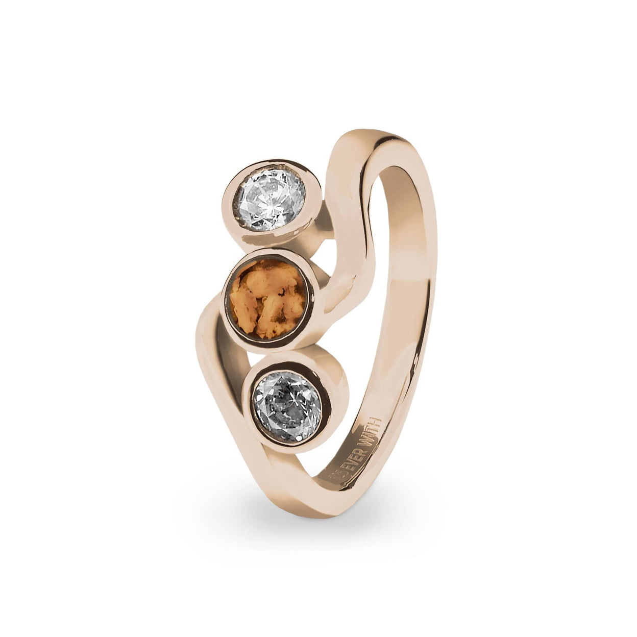 Load image into Gallery viewer, EverWith™ Ladies Three Of Us Memorial Ashes Ring with Swarovski Crystals - EverWith Memorial Jewellery - Trade