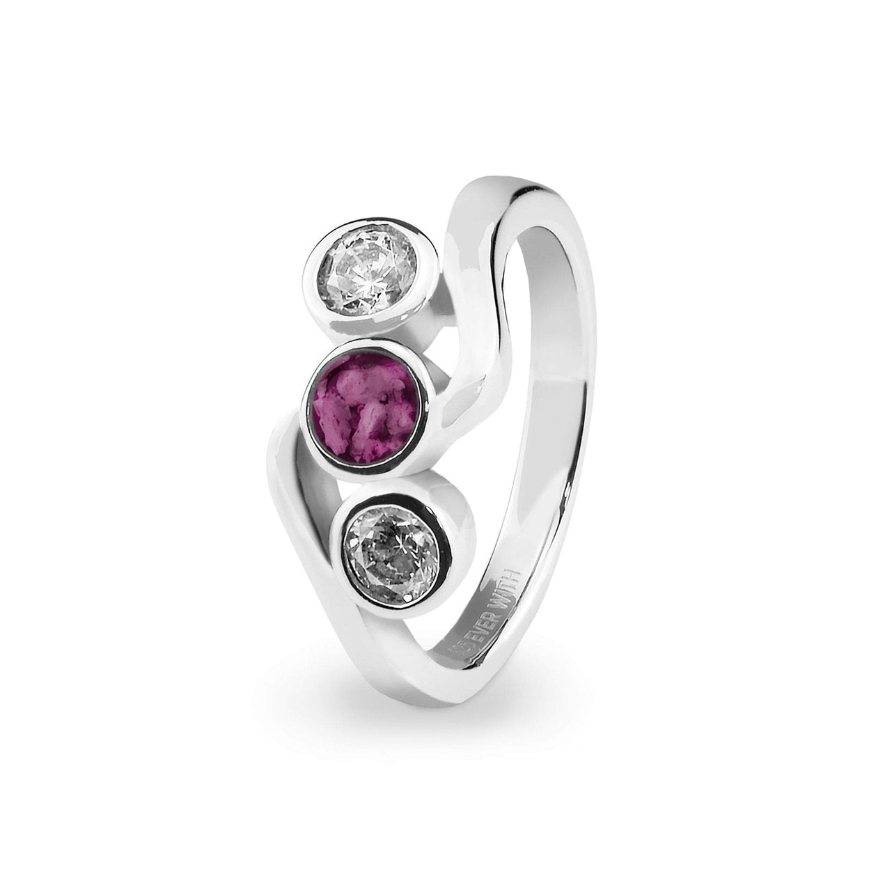 Load image into Gallery viewer, EverWith™ Ladies Three Of Us Memorial Ashes Ring with Swarovski Crystals - EverWith Memorial Jewellery - Trade