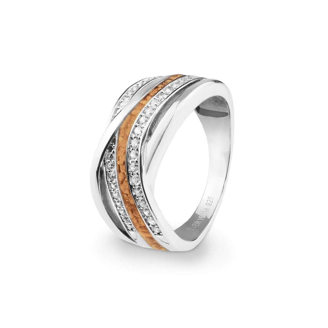 EverWith™ Ladies Waves Memorial Ashes Ring with Swarovski Crystals - EverWith Memorial Jewellery - Trade