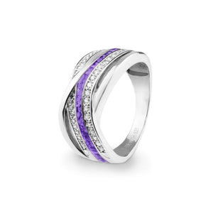EverWith™ Ladies Waves Memorial Ashes Ring with Swarovski Crystals - EverWith Memorial Jewellery - Trade