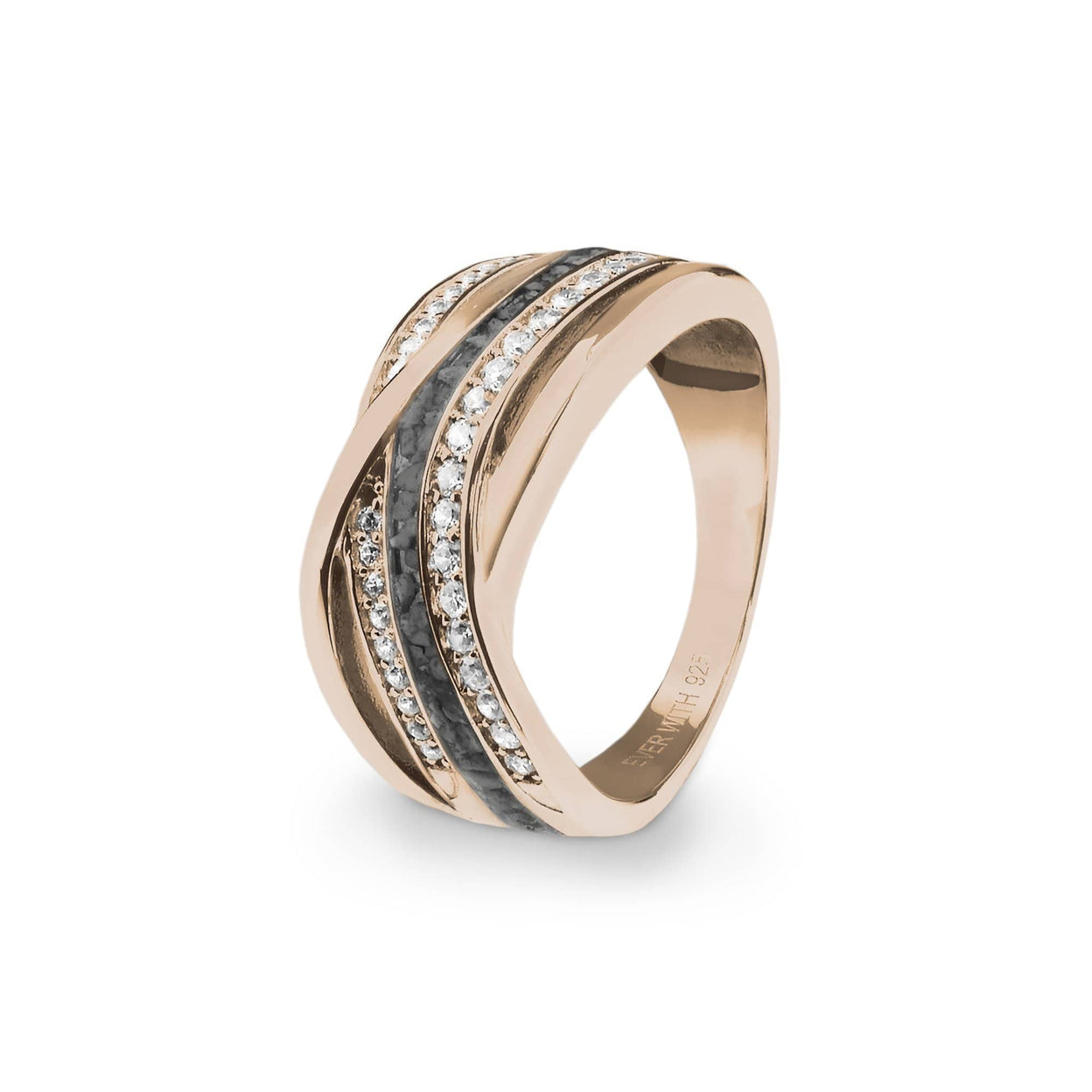 Load image into Gallery viewer, EverWith™ Ladies Waves Memorial Ashes Ring with Swarovski Crystals - EverWith Memorial Jewellery - Trade