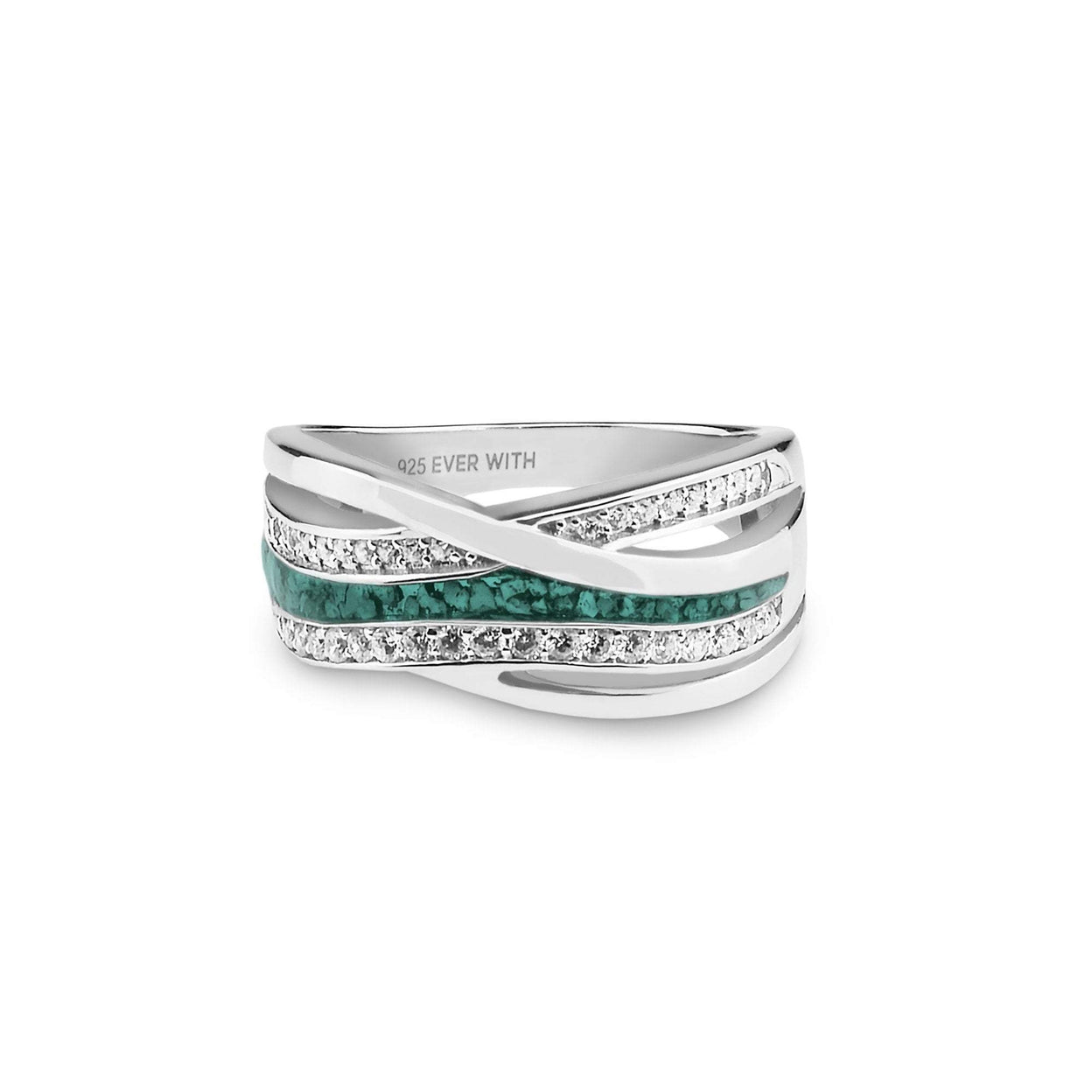 Load image into Gallery viewer, EverWith™ Ladies Waves Memorial Ashes Ring with Swarovski Crystals - EverWith Memorial Jewellery - Trade