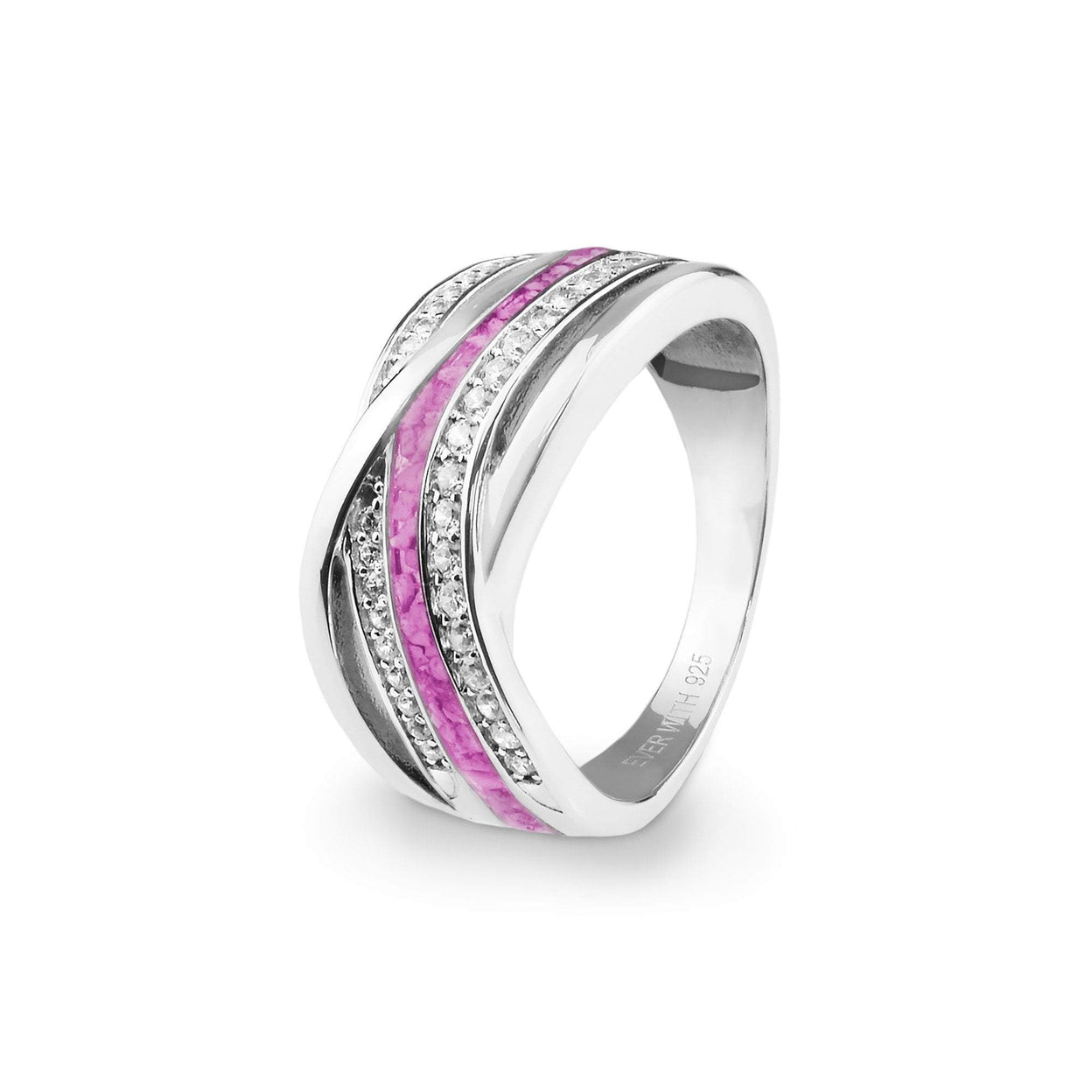 Load image into Gallery viewer, EverWith™ Ladies Waves Memorial Ashes Ring with Swarovski Crystals - EverWith Memorial Jewellery - Trade