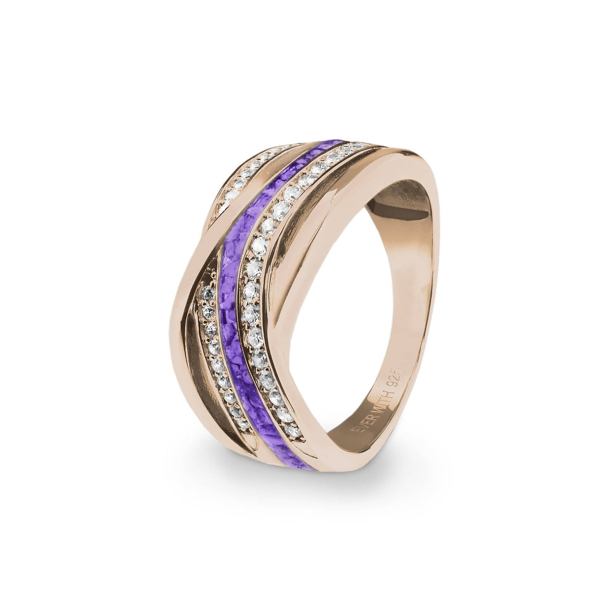 Load image into Gallery viewer, EverWith™ Ladies Waves Memorial Ashes Ring with Swarovski Crystals - EverWith Memorial Jewellery - Trade