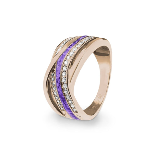 EverWith™ Ladies Waves Memorial Ashes Ring with Swarovski Crystals - EverWith Memorial Jewellery - Trade