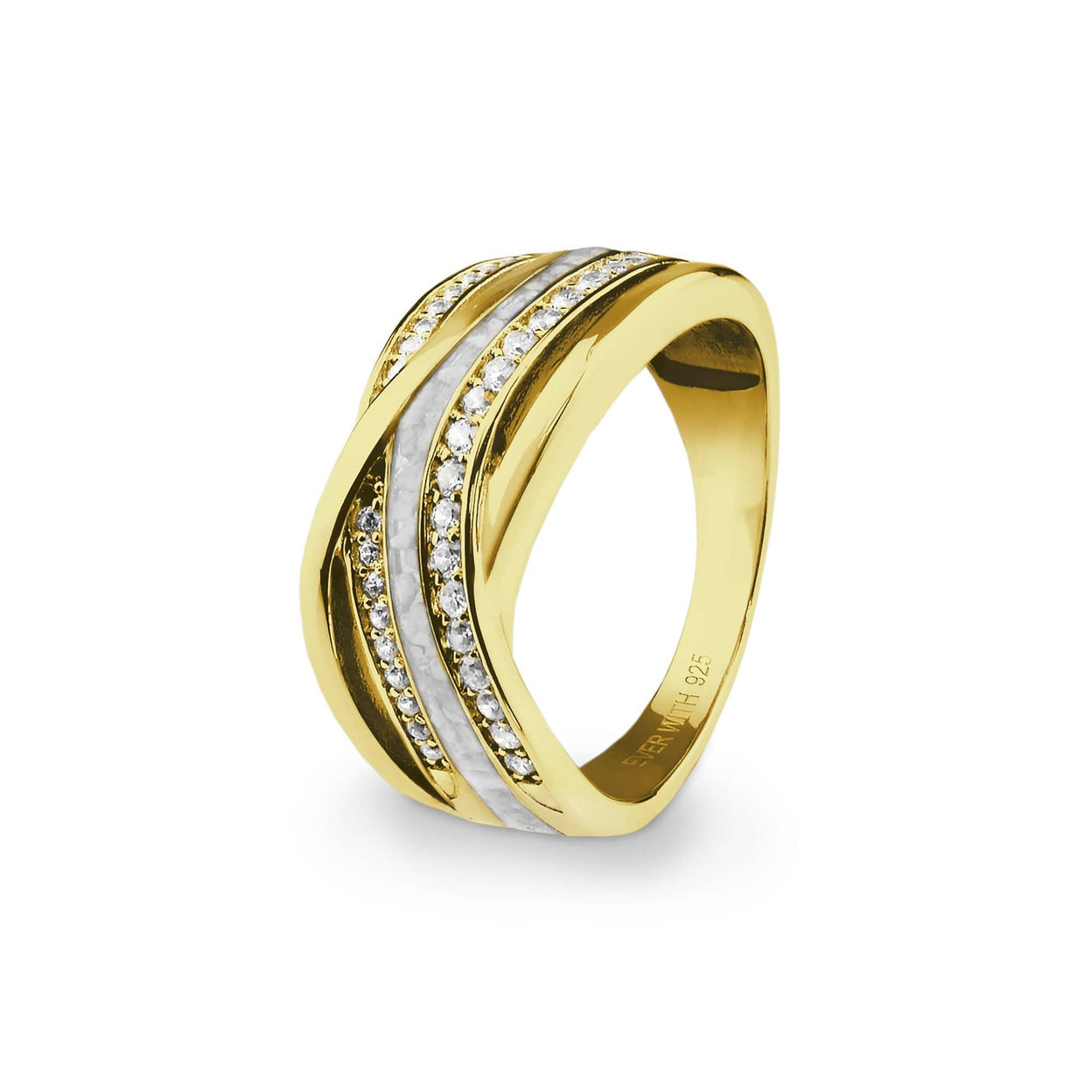 Load image into Gallery viewer, EverWith™ Ladies Waves Memorial Ashes Ring with Swarovski Crystals - EverWith Memorial Jewellery - Trade