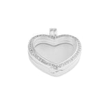 EverWith™ Large Heart Glass Locket Sterling Silver Cremation Ashes Locket With Swarovski Crystals - EverWith Memorial Jewellery - Trade