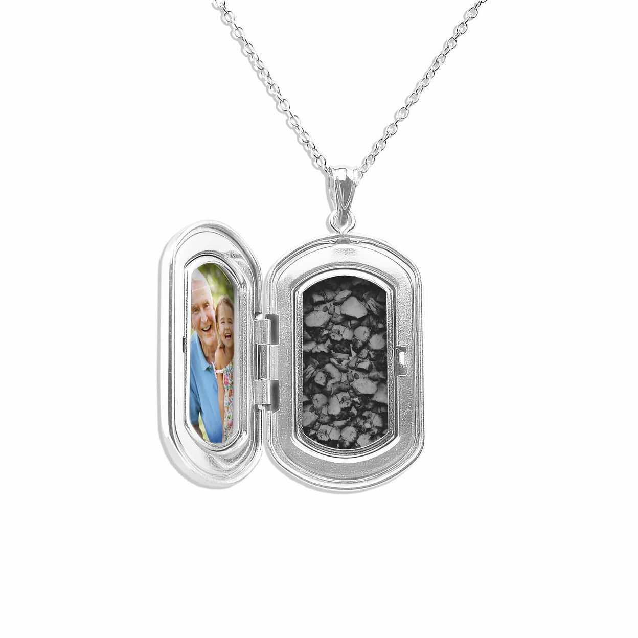 Load image into Gallery viewer, EverWith™ Large Rounded Rectangle Shaped Sterling Silver Memorial Ashes Locket - EverWith Memorial Jewellery - Trade