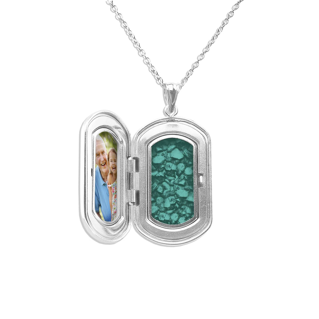 EverWith™ Large Rounded Rectangle Shaped Sterling Silver Memorial Ashes Locket - EverWith Memorial Jewellery - Trade