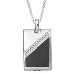 EverWith™ Self-fill Black Dog Tag Memorial Ashes Pendant with Crystals - EverWith Memorial Jewellery - Trade