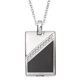 EverWith™ Self-fill Black Dog Tag Memorial Ashes Pendant with Crystals - EverWith Memorial Jewellery - Trade