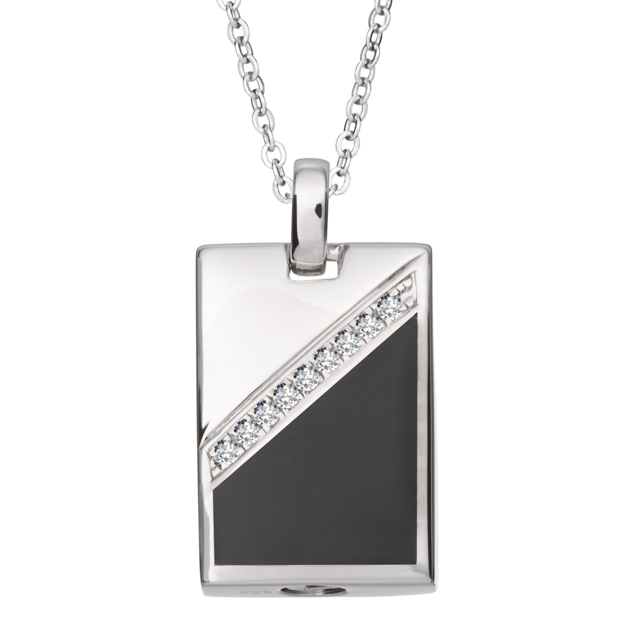 Load image into Gallery viewer, EverWith™ Self-fill Black Dog Tag Memorial Ashes Pendant with Crystals - EverWith Memorial Jewellery - Trade