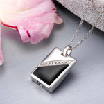 EverWith™ Self-fill Black Dog Tag Memorial Ashes Pendant with Crystals - EverWith Memorial Jewellery - Trade