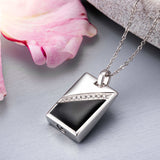 EverWith™ Self-fill Black Dog Tag Memorial Ashes Pendant with Crystals - EverWith Memorial Jewellery - Trade