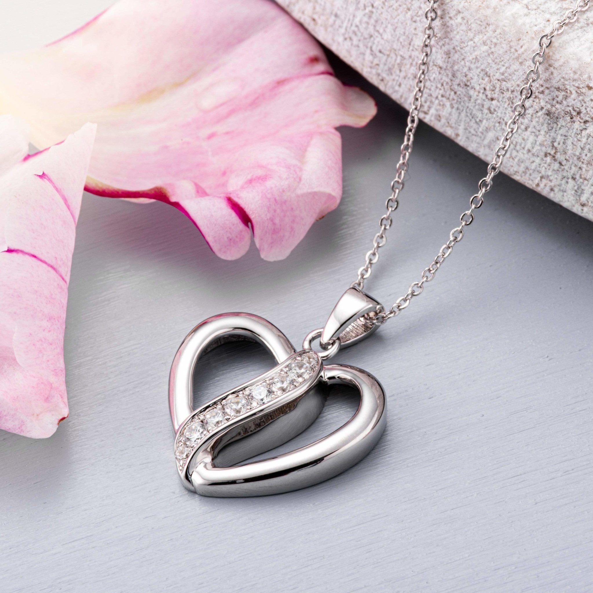 EverWith™ Self-fill Broken Heart Memorial Ashes Pendant with Crystals - EverWith Memorial Jewellery - Trade