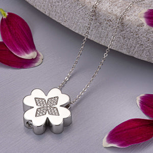 EverWith™ Self-fill Clover Memorial Ashes Pendant with Crystals - EverWith Memorial Jewellery - Trade
