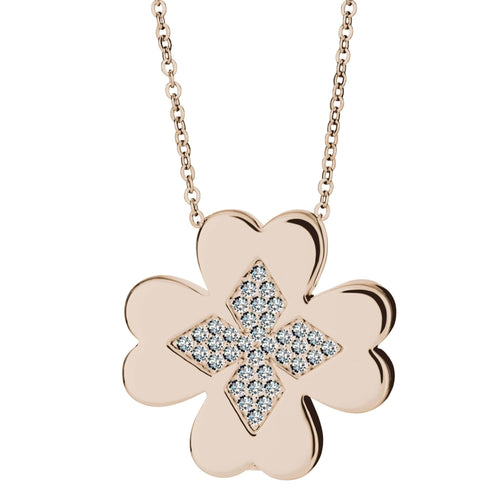 EverWith™ Self-fill Clover Memorial Ashes Pendant with Crystals - EverWith Memorial Jewellery - Trade