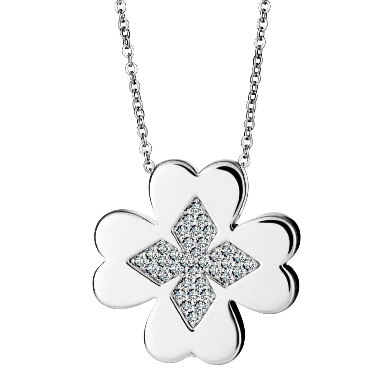 Load image into Gallery viewer, EverWith™ Self-fill Clover Memorial Ashes Pendant with Crystals - EverWith Memorial Jewellery - Trade
