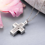 EverWith™ Self-fill Cross Memorial Ashes Pendant with Crystals - EverWith Memorial Jewellery - Trade