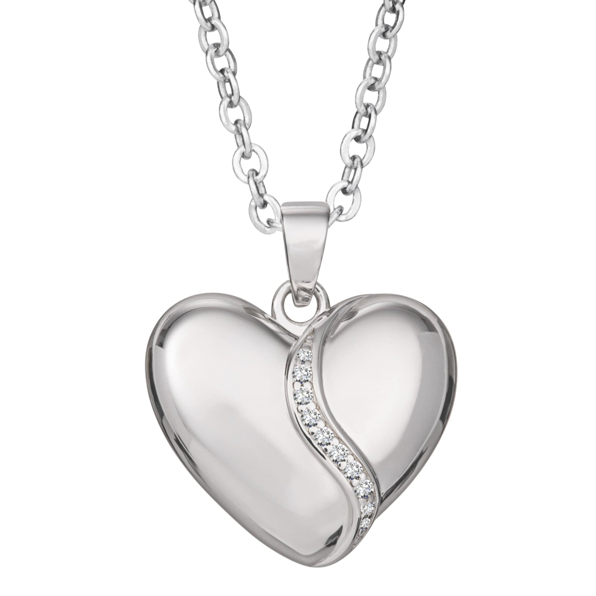 EverWith™ Self-fill Heart Shaped Memorial Ashes Pendant with Crystals - EverWith Memorial Jewellery - Trade