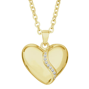 EverWith™ Self-fill Heart Shaped Memorial Ashes Pendant with Crystals - EverWith Memorial Jewellery - Trade