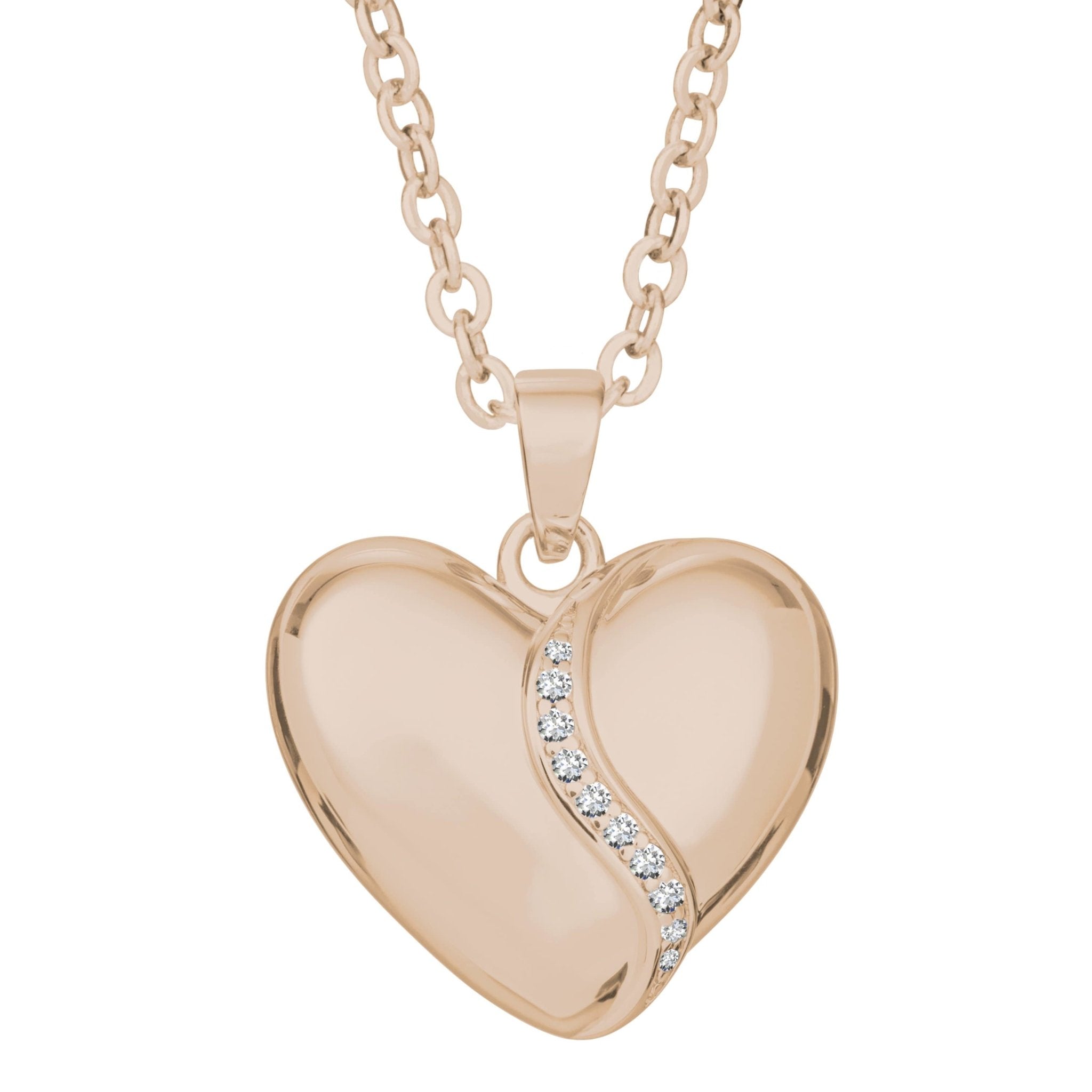 EverWith™ Self-fill Heart Shaped Memorial Ashes Pendant with Crystals - EverWith Memorial Jewellery - Trade