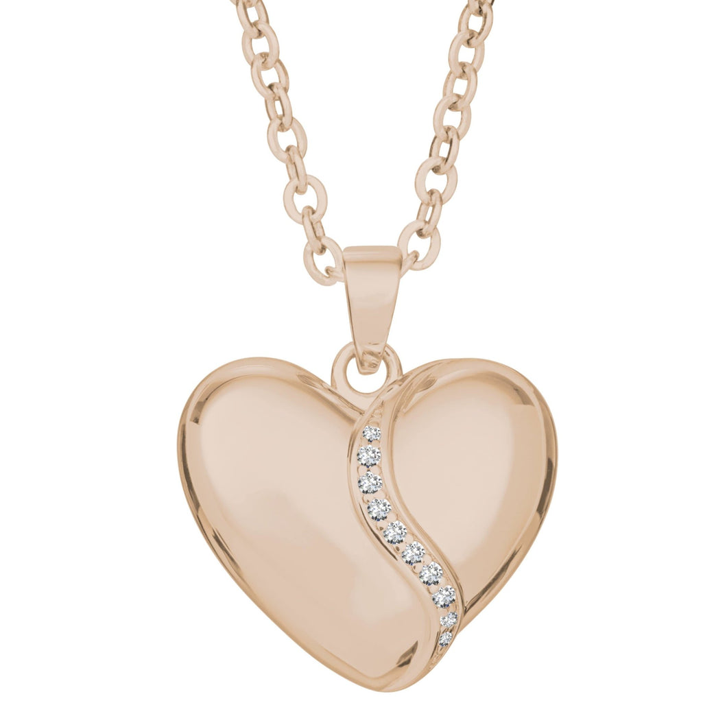 EverWith™ Self-fill Heart Shaped Memorial Ashes Pendant with Crystals - EverWith Memorial Jewellery - Trade