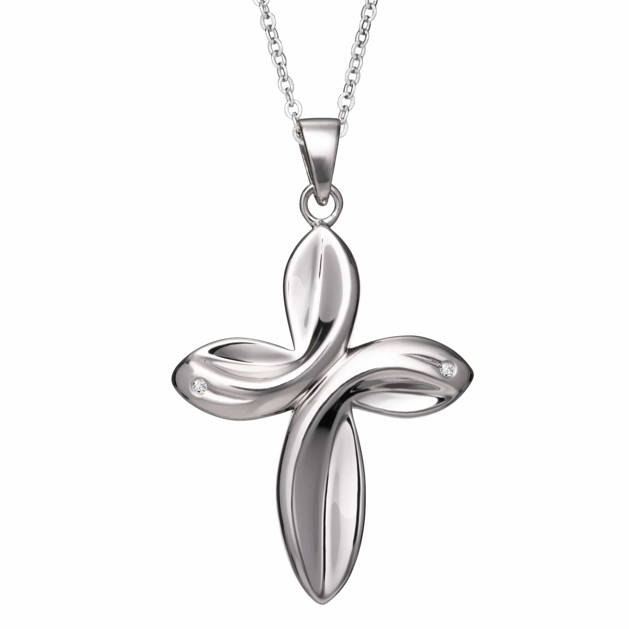 EverWith™ Self-fill Infinity Cross Memorial Ashes Pendant with Crystals - EverWith Memorial Jewellery - Trade