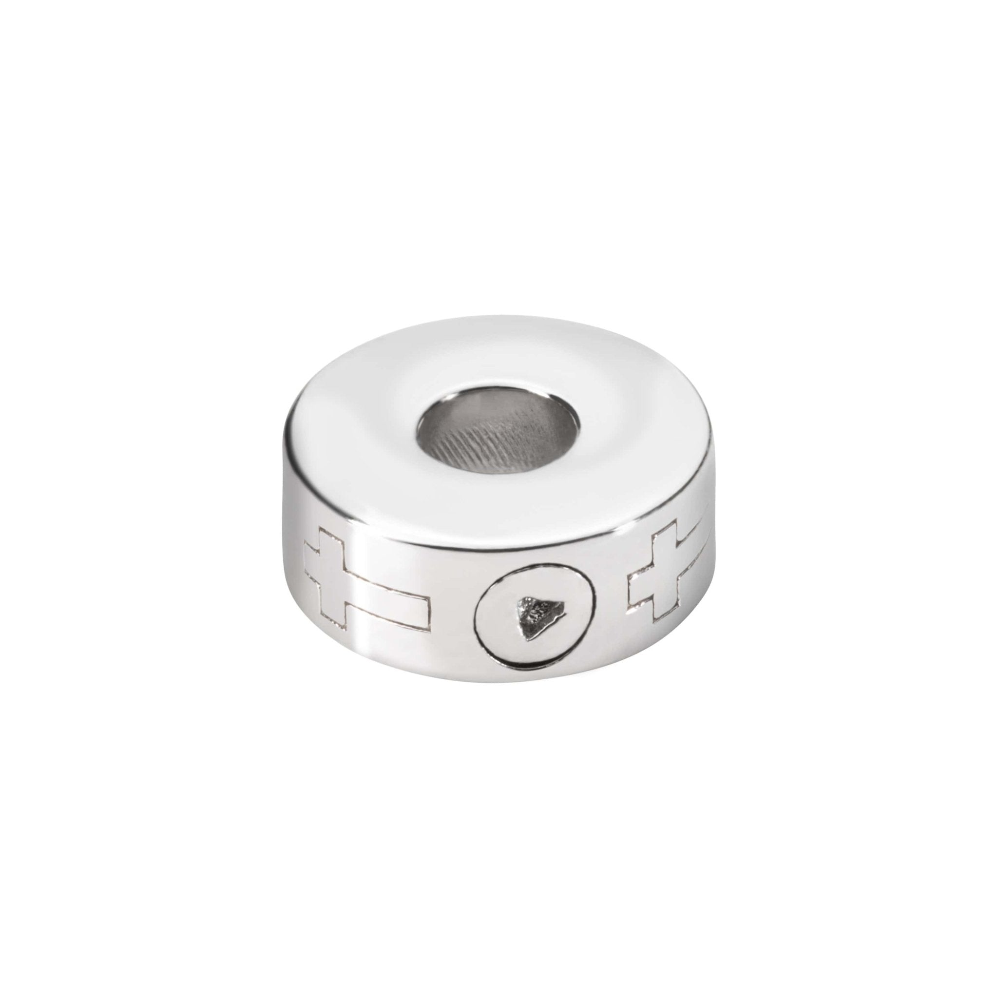 EverWith™ Self-fill Round Cross Memorial Ashes Charm Bead - EverWith Memorial Jewellery - Trade