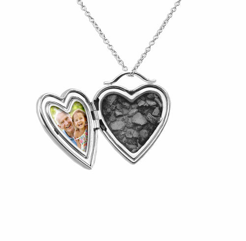 EverWith™ Shining Star Heart Shaped Sterling Silver Memorial Ashes Locket - EverWith Memorial Jewellery - Trade