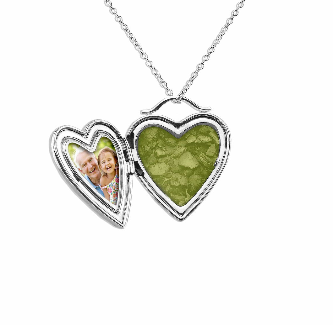 EverWith™ Shining Star Heart Shaped Sterling Silver Memorial Ashes Locket - EverWith Memorial Jewellery - Trade