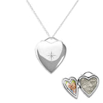 EverWith™ Shining Star Heart Shaped Sterling Silver Memorial Ashes Locket - EverWith Memorial Jewellery - Trade