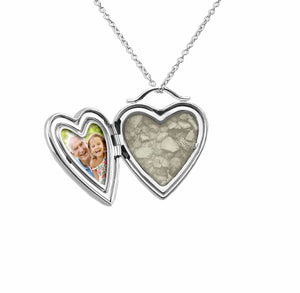 EverWith™ Shining Star Heart Shaped Sterling Silver Memorial Ashes Locket - EverWith Memorial Jewellery - Trade