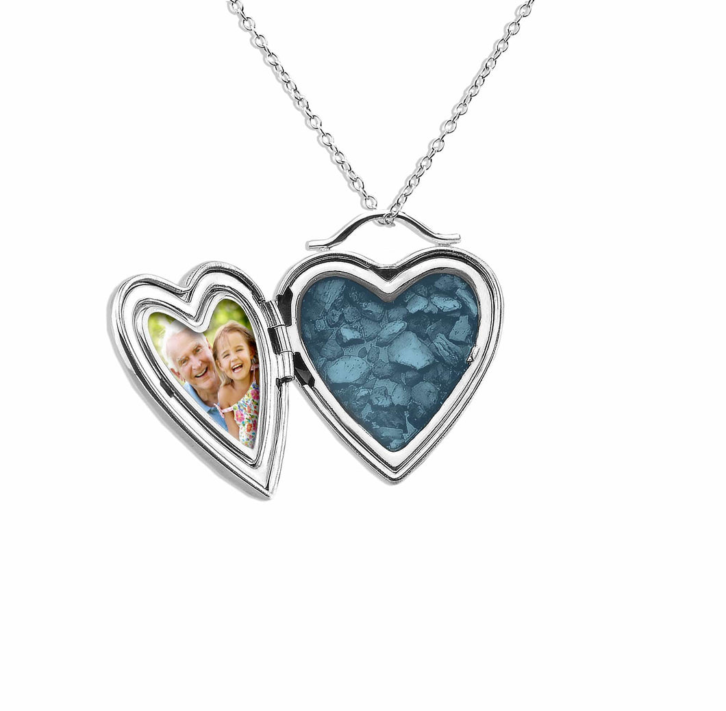 EverWith™ Shining Star Heart Shaped Sterling Silver Memorial Ashes Locket - EverWith Memorial Jewellery - Trade