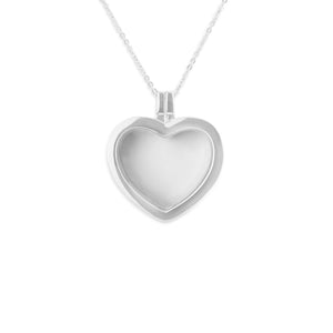 EverWith™ Small Heart Glass Locket Sterling Silver Memorial Ashes Locket With Swarovski Crystals - EverWith Memorial Jewellery - Trade