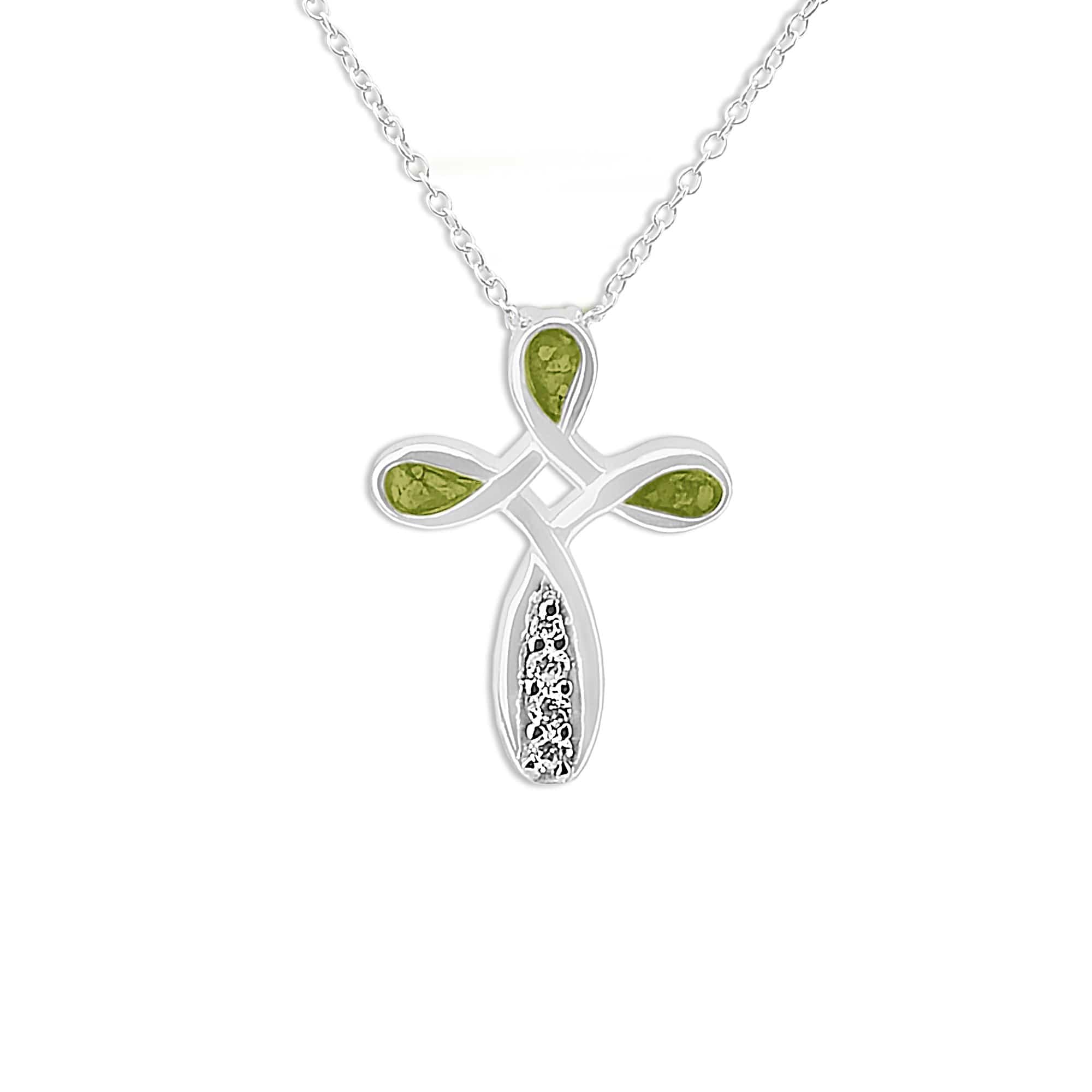 EverWith™ Unisex Celtic Cross Memorial Ashes Pendant with Swarovski Crystals - EverWith Memorial Jewellery - Trade